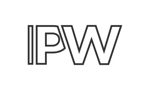 IPW logo design template with strong and modern bold text. Initial based ve.. Stock Illustration