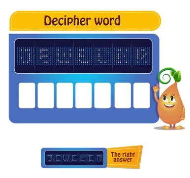 Iq decipher word brainteaser Stock Illustration
