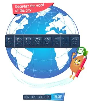 Iq decipher the word of the city Stock Illustration