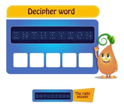 Iq decipher word Visual Game Stock Illustration
