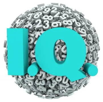 Iq intelligence quotient test score numbers level 스톡 일러스트