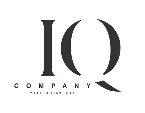 IQ logo design. Initial letter i and q serif font style. Creative classic c.. Stock Illustration