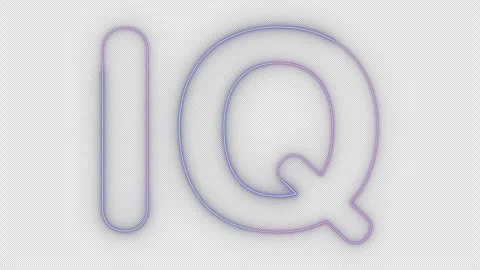 Iq neon effects, text animation on transparent background Video stock 303501308