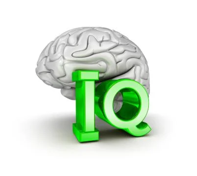 Iq test and brain, 3d Concept Illustrazione stock