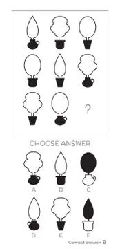 IQ test. Choose correct answer Illustrazione stock