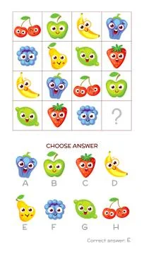 IQ test. Choose correct answer Stock Illustration
