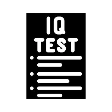 Iq test glyph icon vector illustration black Stock Illustration