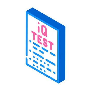 Iq test isometric icon vector illustration color 库存插图