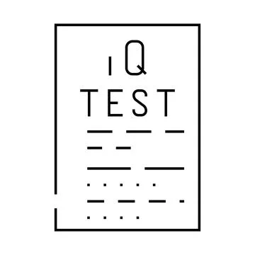 Iq test line icon vector illustration black Stock Illustration