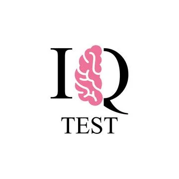 IQ test vector logo. Intellectual quotient IQ intelligence. 库存插图