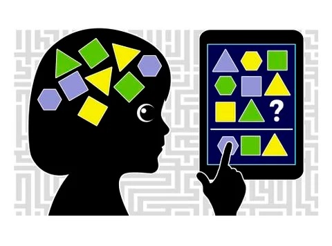 IQ Testing Apps for Kids 스톡 일러스트