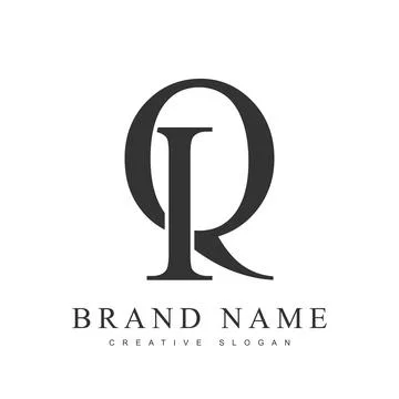 IQ trendy logotype template. Initial letter i and q classic font style. Cre.. Stock Illustration