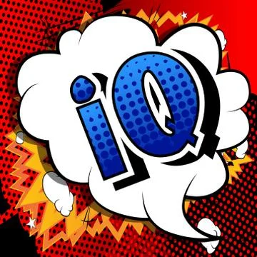 IQ - Vector illustrated comic book style phrase. Stock Illustration