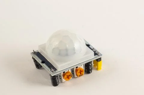 IR motion sensor for DIY smart home on white background Stock Photos