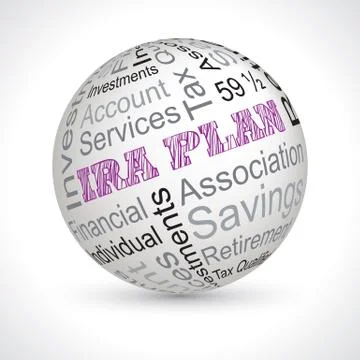 Ira plan theme sphere with keywords Stock Illustration