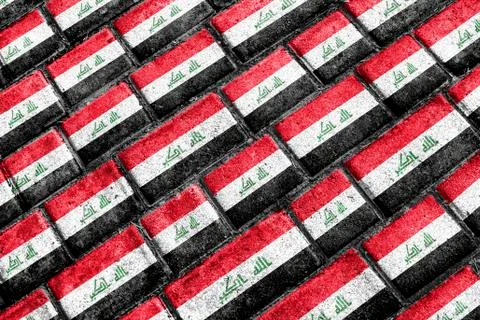 Irak Flag Urban Grunge Pattern Stock Illustration