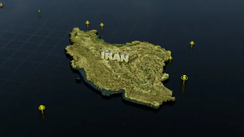Iran 3D Map With Animation Stock Footage 307129473