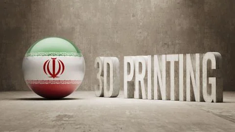 Iran.  3d Printing Concept Stock Illustration