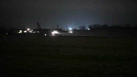 Iran: Aircraft Capable Of Carrying Nuclear Bomb Takes Off On Night Missio... Stock Footage 330918544