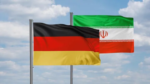 Iran and Germany flag Stock Footage 245111120