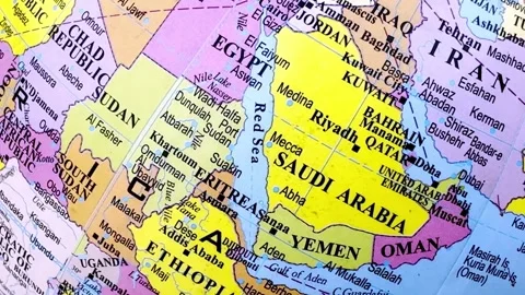 Iran and Middle East map Stock Footage 329103333