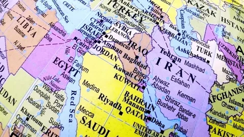 Iran and Middle East map Stock Footage 329103345