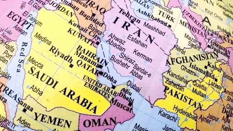 Iran and Middle East map Stock Footage 329103353
