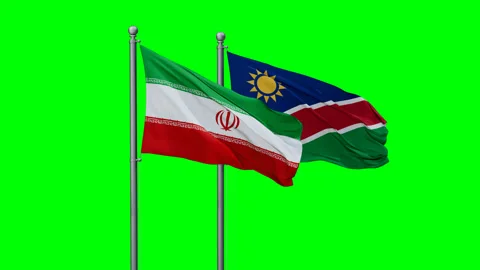 Iran and Namibia waving flags Stock-Footage 290037020