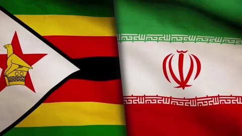 Iran and Zimbabwe flag Stock Footage 299761569