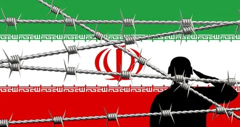 Iran barbed wire Stock Illustration