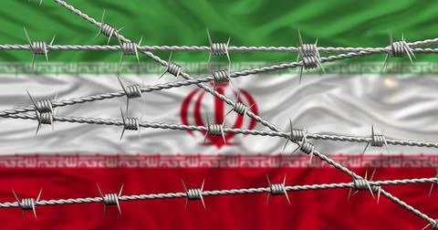 Iran barbed wire Stock Photos