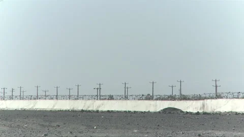 Iran build a wall on its Pakistani boarder Stock Footage 202240974