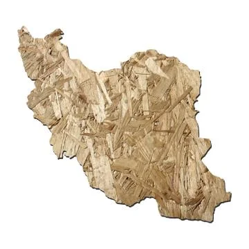 Iran chipboard map Stock Illustration