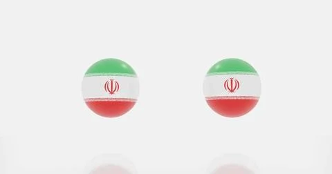 Iran countries flag icon or symbols 3d render of globe in Iran countries f... Stock Photos