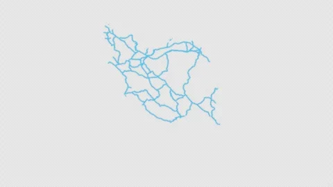 Iran Country Line Map Self Drawing Animated Overlay, Alpha 4K 스톡 동영상 340290223
