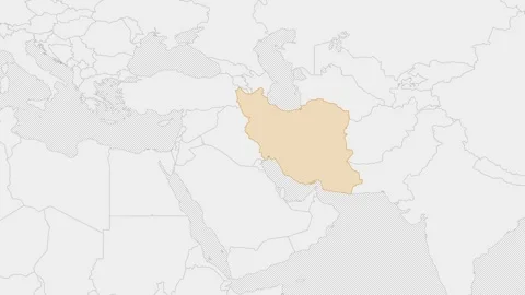 Iran country map on the world map. Stock Footage 289830505