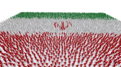Iran Crowd Flag Stockbeeldmateriaal 35115000