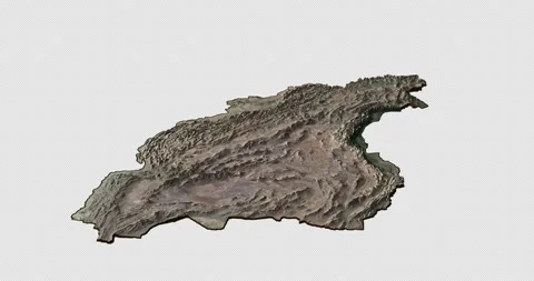 Iran east to west map with 3d relief 4K satellite ground height Stock Footage 217400096