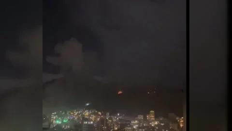 Iran: Explosions Blast Northern Tehran Mountains Stock Footage 332110845