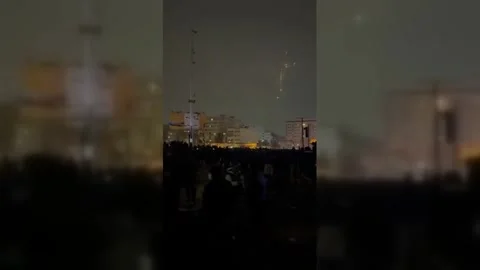 Iran: Fireworks Mark Massive Night Rally in Tehran Stock Footage 326167631