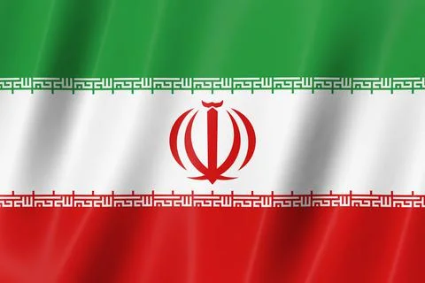 Iran flag, 3d flag, flag, 3d render,8k Stock Illustration