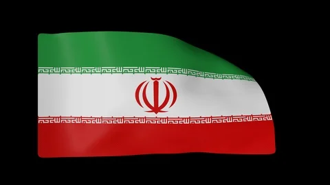 Iran Flag with Alpha Channel Video stock 87503297