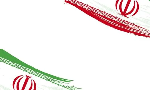 Iran Flag with Brush Stroke Effect, Grunge brush stroke. Watercolor paintin.. Stock Illustration
