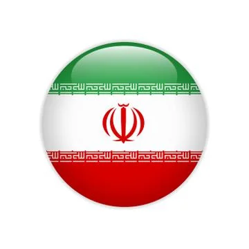 Iran flag on button Illustrazione stock