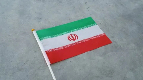 Iran flag close up on isolated background. Concept Iranian country flag. Stock Footage 344084262