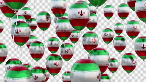 Iran Flag On The Flying Balloons Stock Footage 314664162