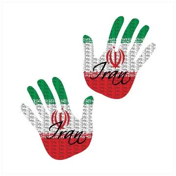 Iran flag hand vector illustration Stock Illustration