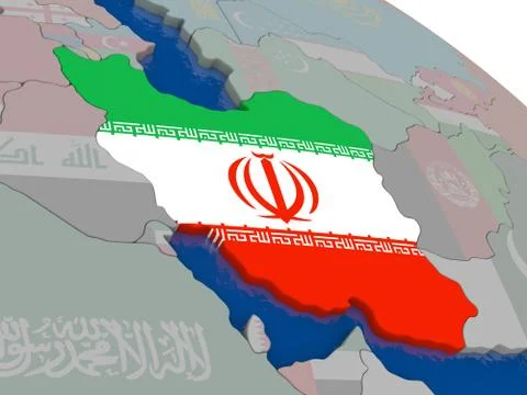 Iran with flag Stock Illustration