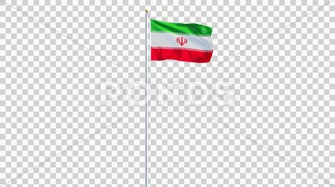 Iran flag, long shot, isolated with alpha channel Stock Photos