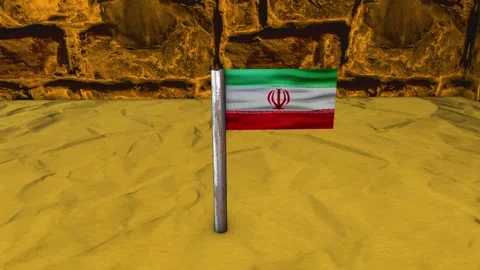 Iran Flag Post - Dolly Shot Stock Footage 270539186